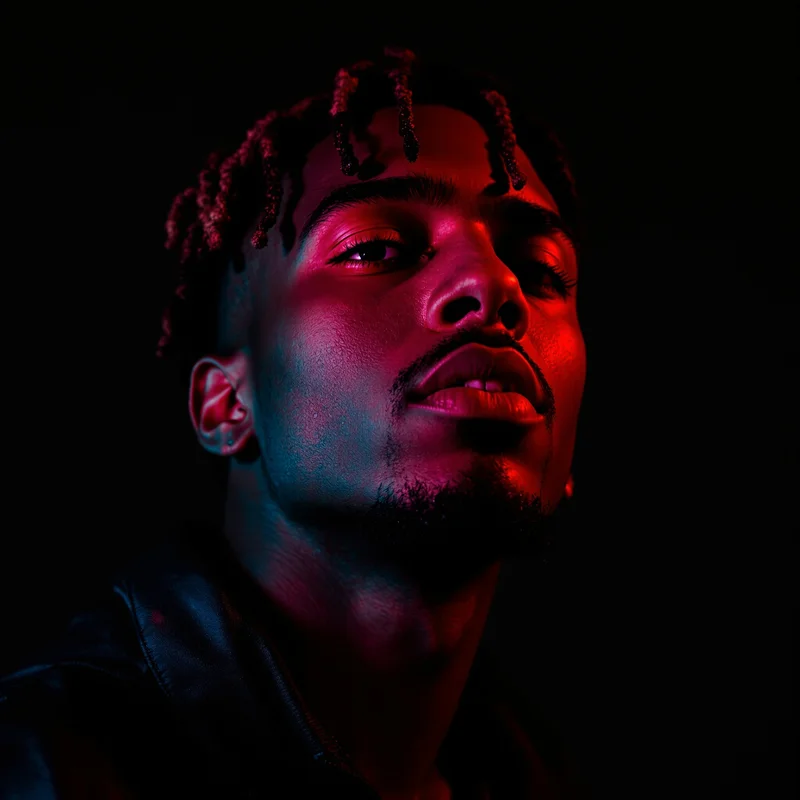 dark rap PFP inspired by ken carson with confident expression