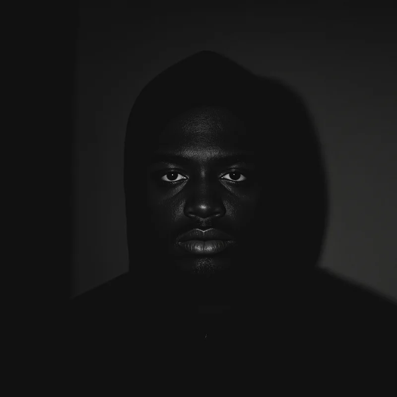 ken carson PFP avatar with detached stare and muted grayscale