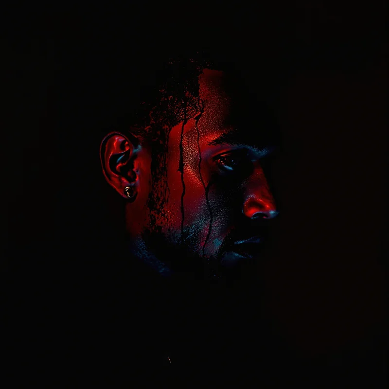 dark rap PFP inspired by ken carson with cold gaze