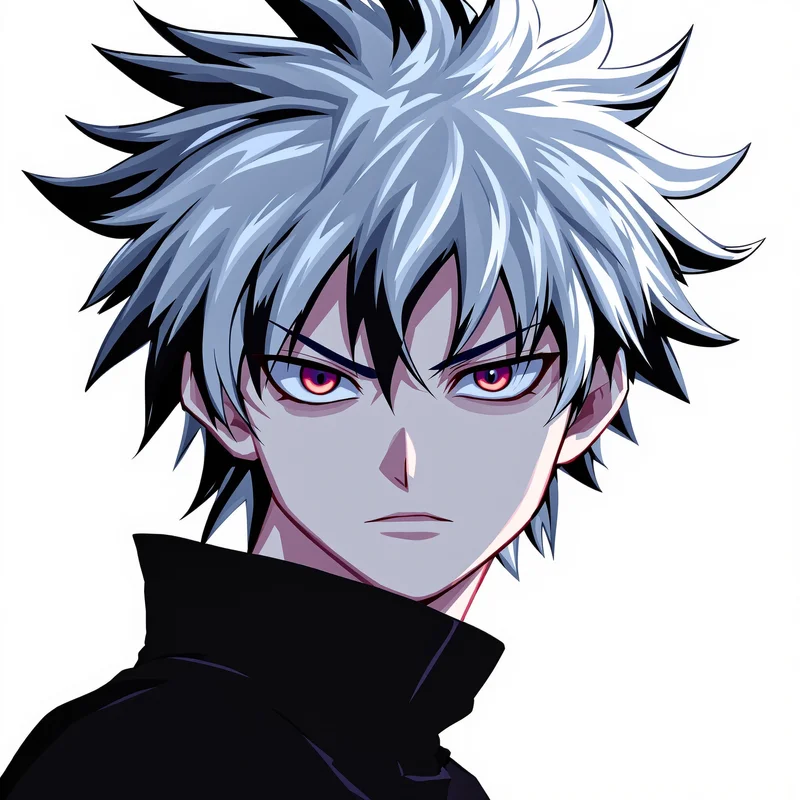 Killua portrait icon with electric aura for profile picture use