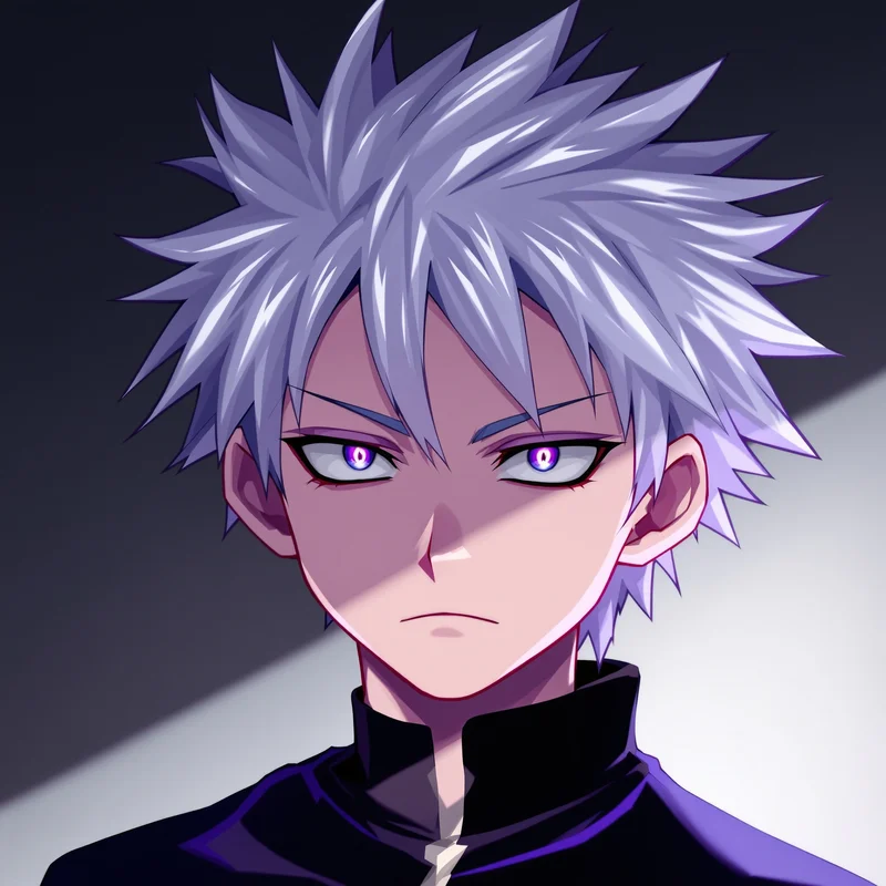Killua portrait icon with white hair for messaging profile icon