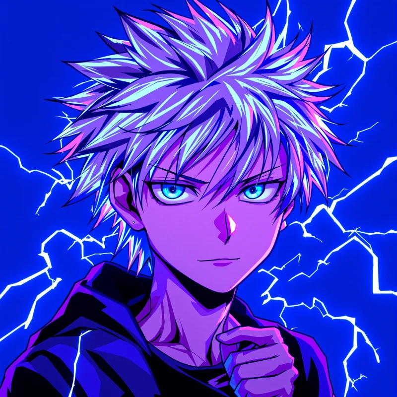 Killua avatar image with speed effect for profile picture use
