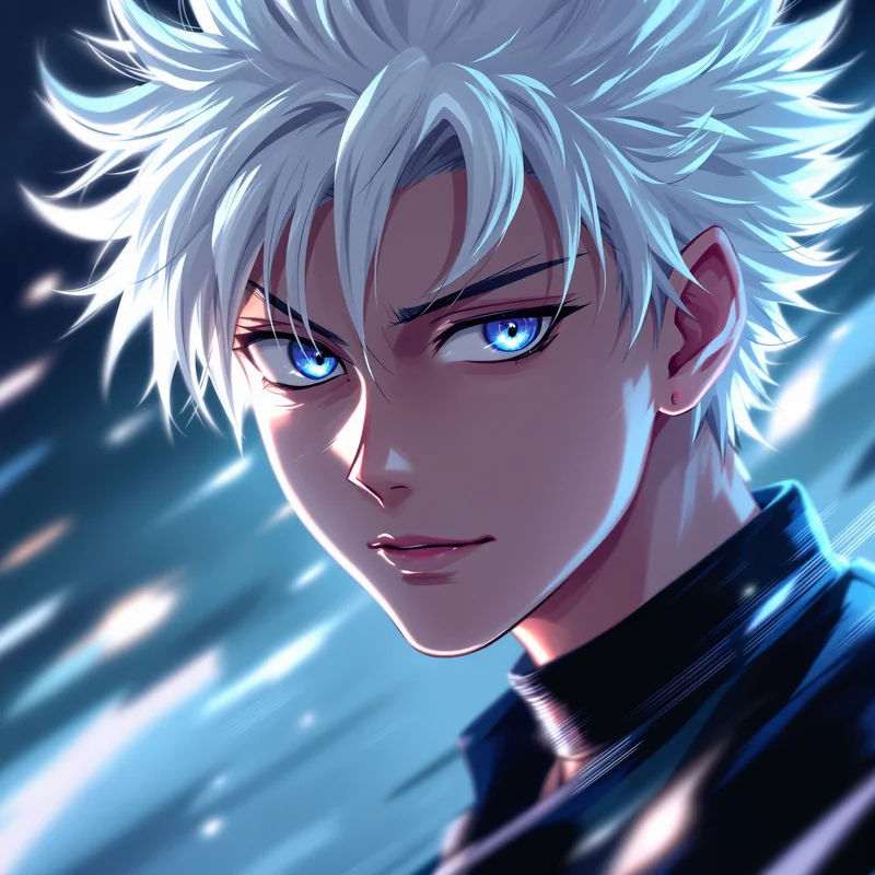 Killua profile picture with white hair for social media avatar