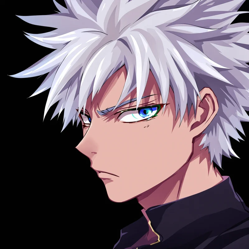 Killua portrait icon with speed effect for profile picture use
