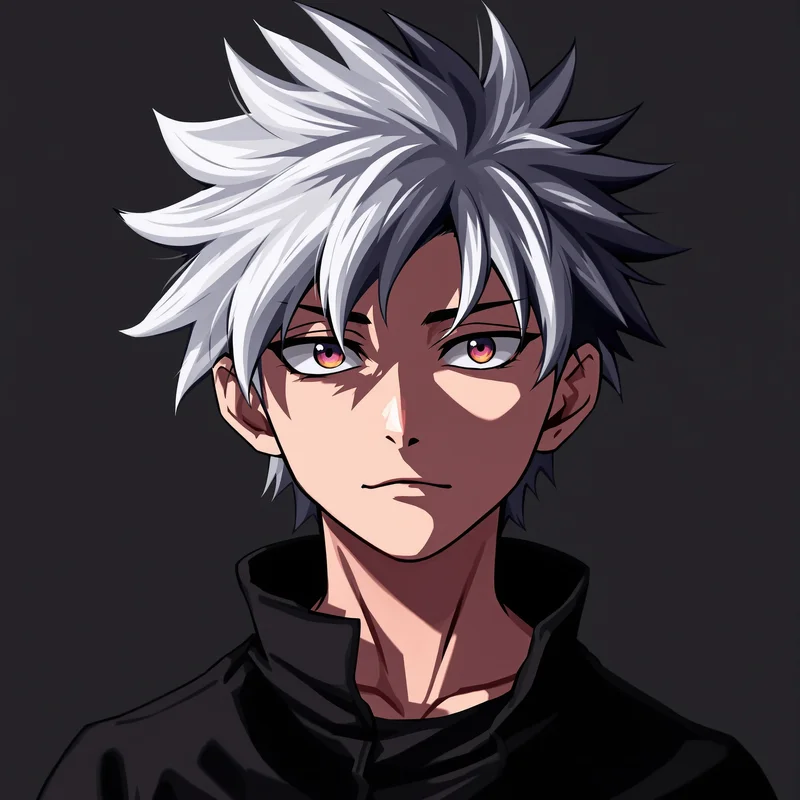 Killua portrait icon with blue lighting for profile picture use