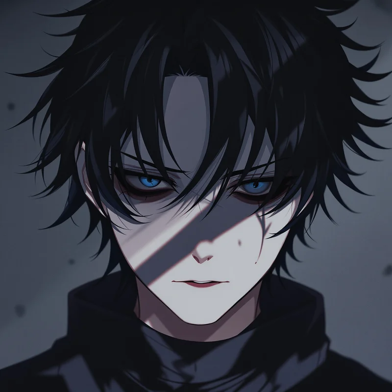 Killua PFP with dark anime makeup aesthetic