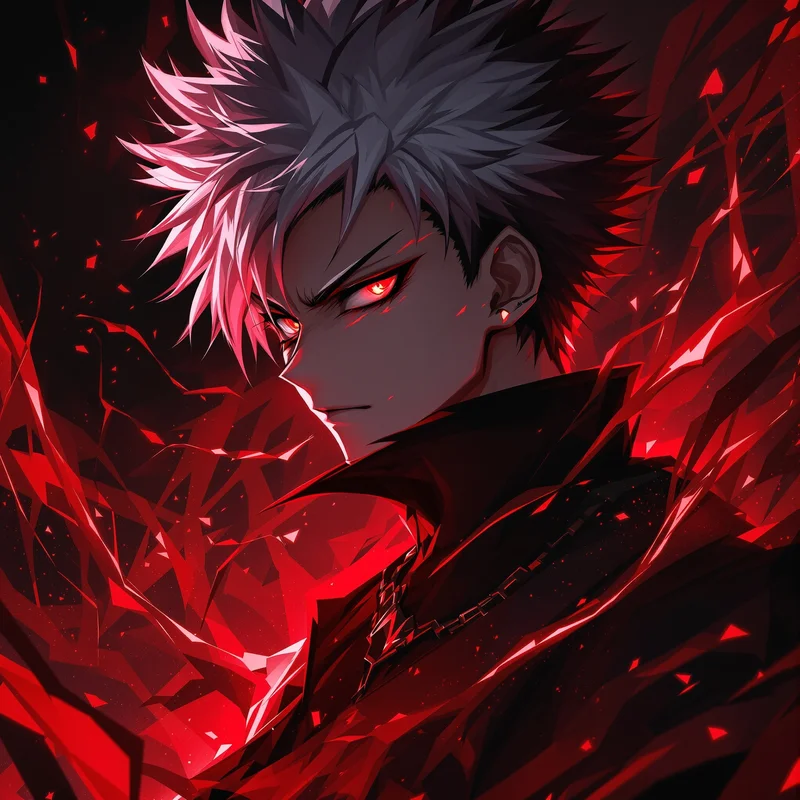 Killua PFP with black red villain aura