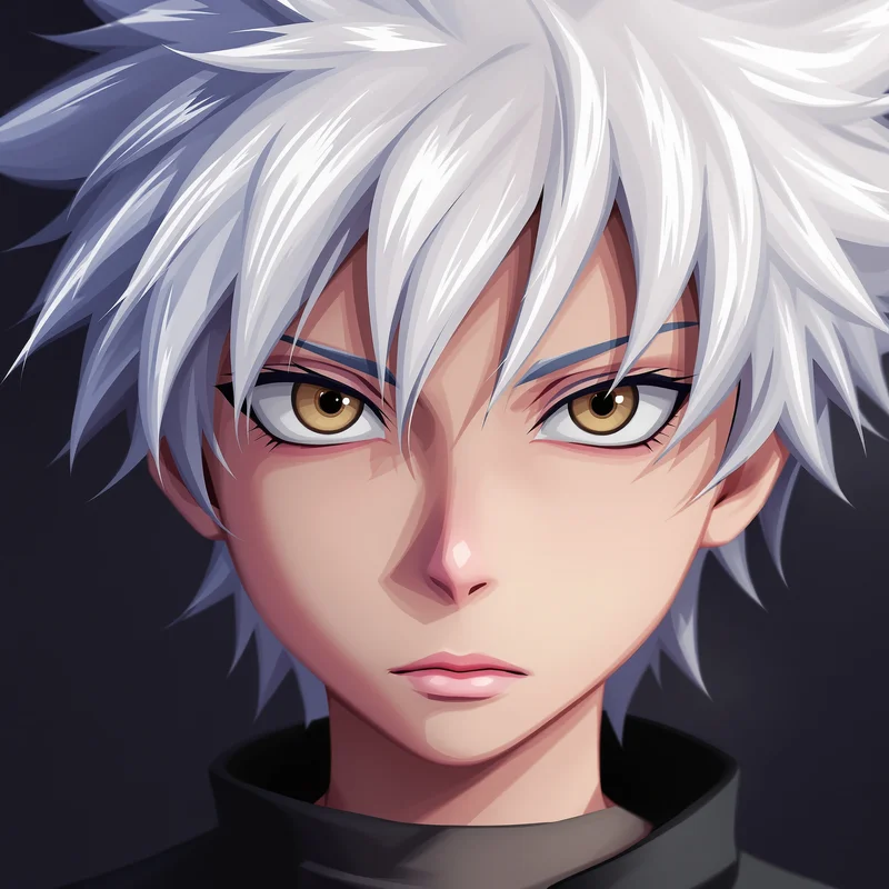 Killua avatar image with calm expression for messaging profile icon