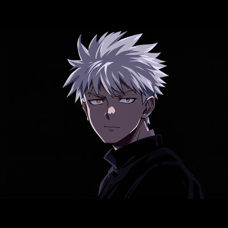 Killua portrait icon with electric aura for social media avatar