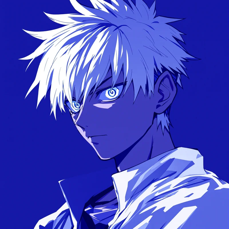 Killua avatar image with calm expression for profile picture use