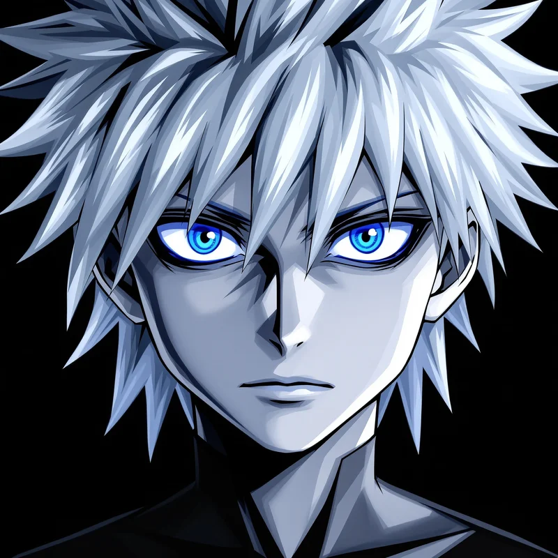 Killua avatar image with electric aura for social media avatar