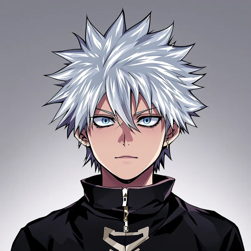 Killua avatar image with electric aura for profile picture use