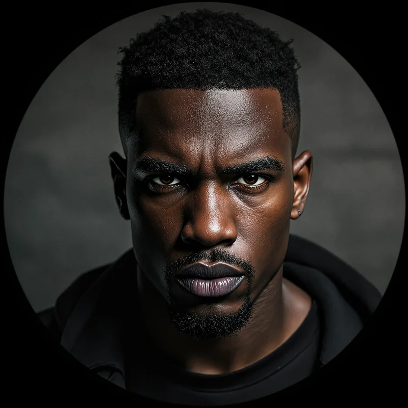 King Von avatar profile image with focused expression