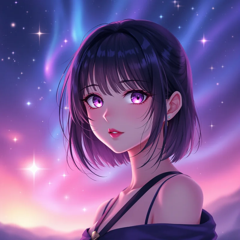 aurora drift kuromi pfp with aurora drift light for cute profile picture