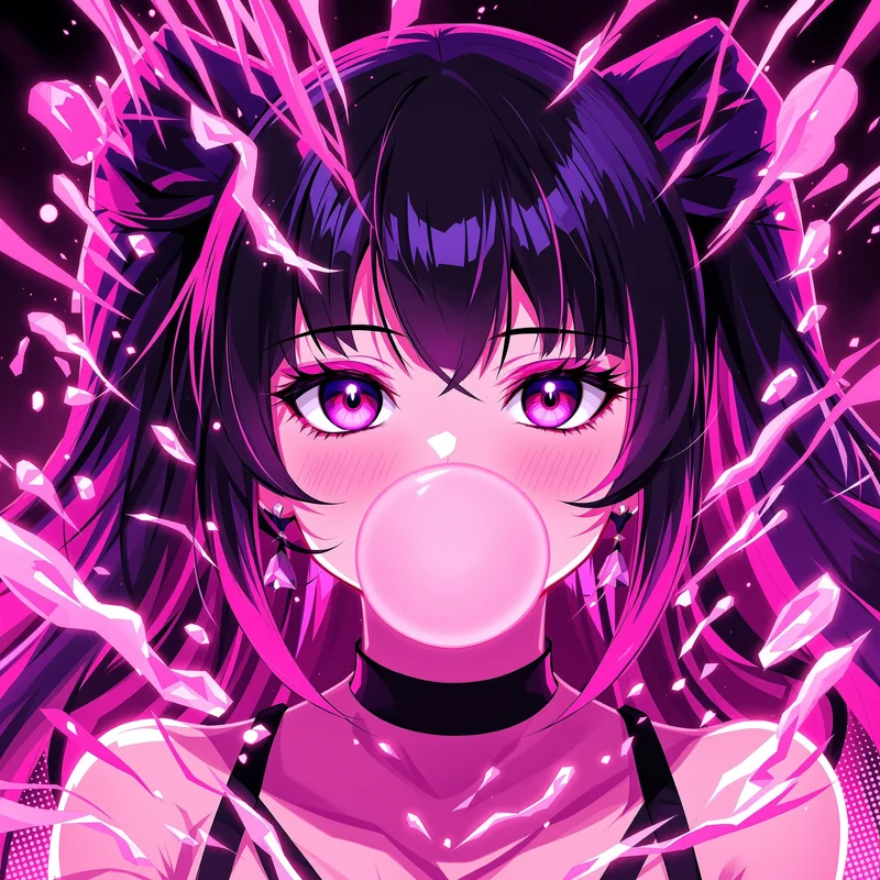 bubblegum riot kuromi pfp with bubblegum riot burst for cute avatar