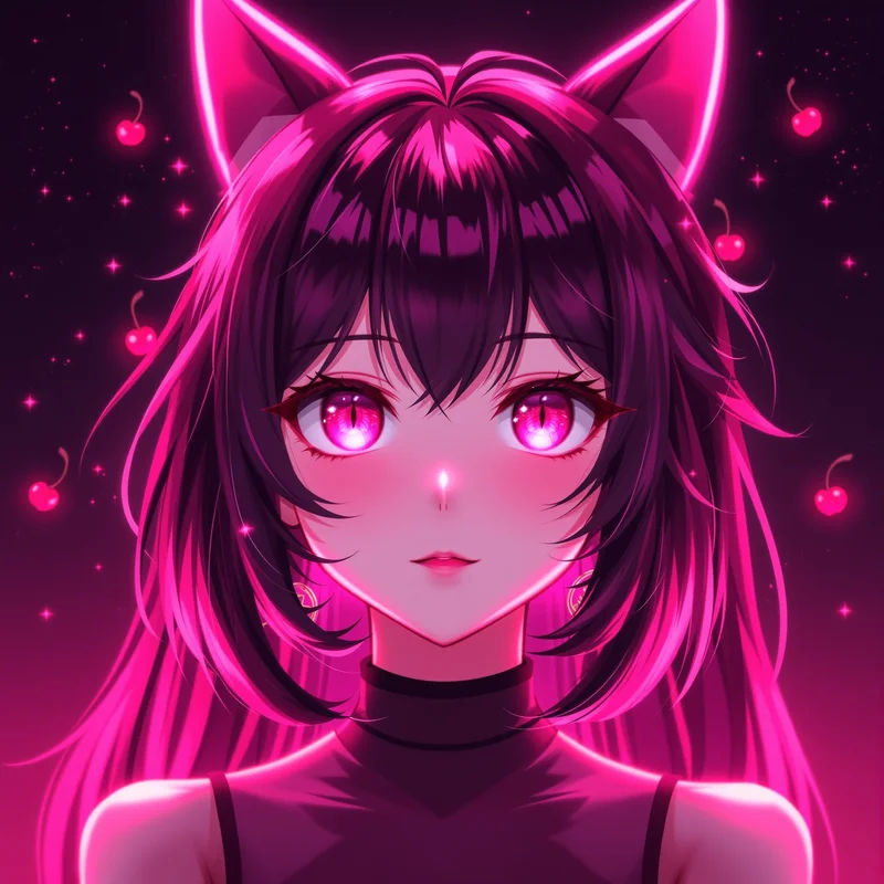 cherry pop kuromi pfp with cherry pop light for cute profile picture