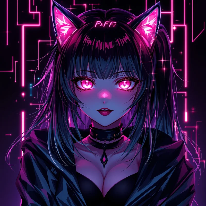neon mischief kuromi pfp with neon mischief flare for cute avatar