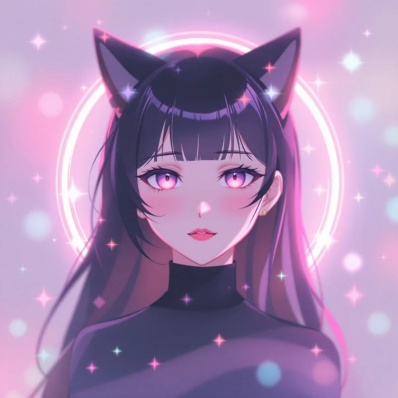 pastel halo kuromi pfp with pastel halo shimmer for cute profile picture