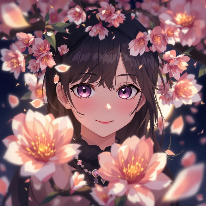 petal night kuromi pfp with petal night bloom for cute avatar