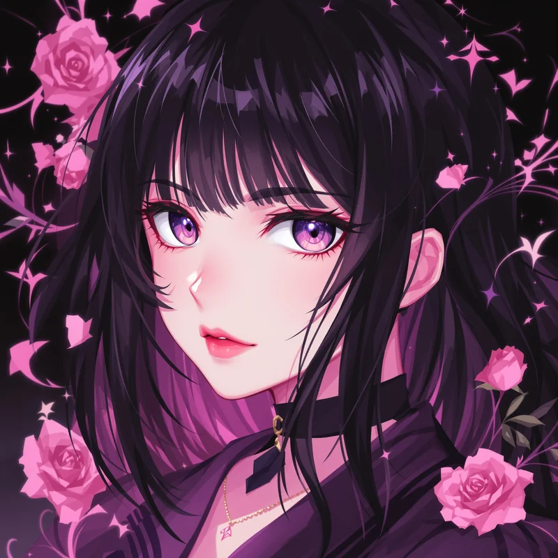 rose static kuromi pfp with rose static pulse for cute profile picture