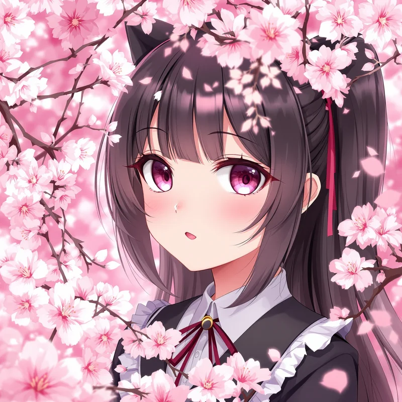 sakura mischief kuromi pfp with sakura mischief bloom for cute profile picture