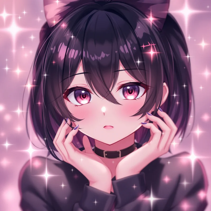 soft static kuromi pfp with soft static shimmer for cute profile picture