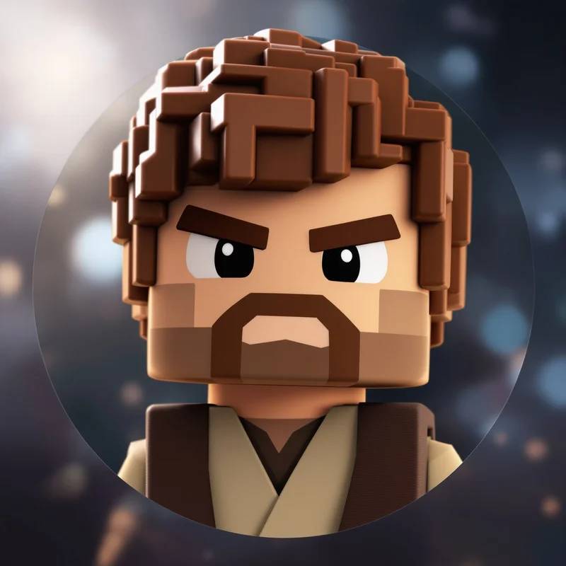 Lego Star Wars avatar portrait with simple block personality