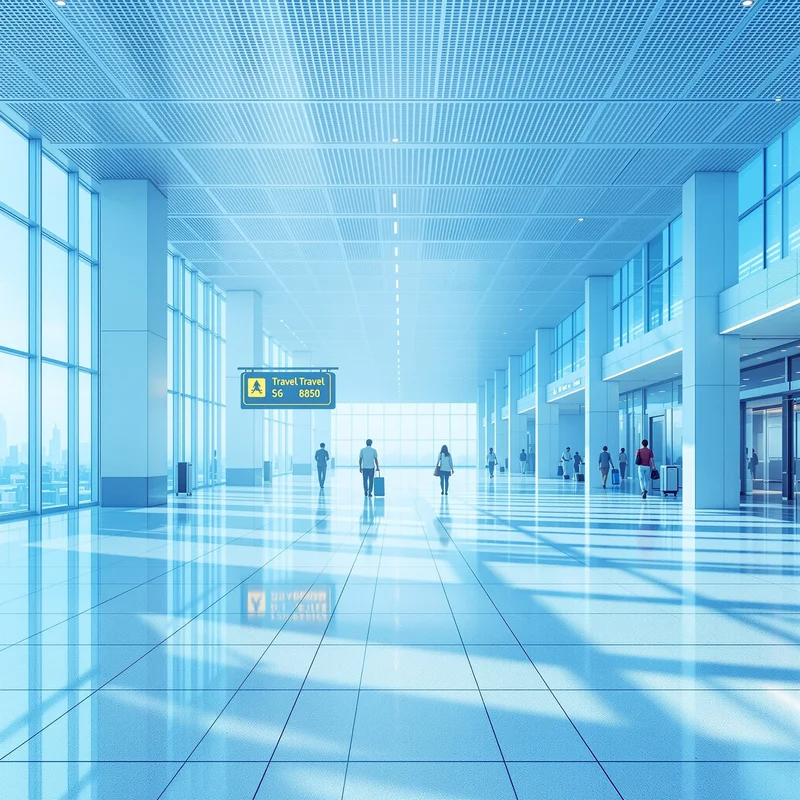 Airport Haze Light Blue Background
