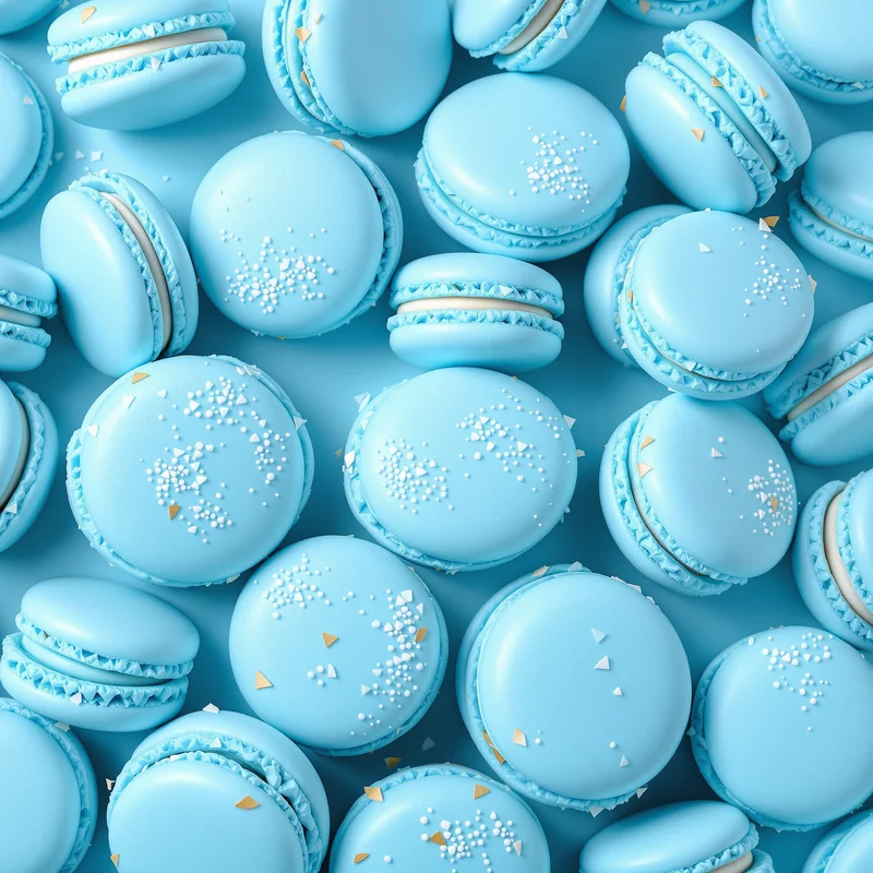 Blue Macaron Shell Light Blue Background