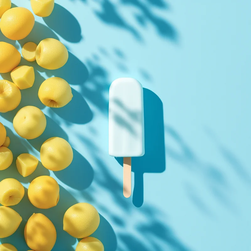 Blue Popsicle Shadow Light Blue Background