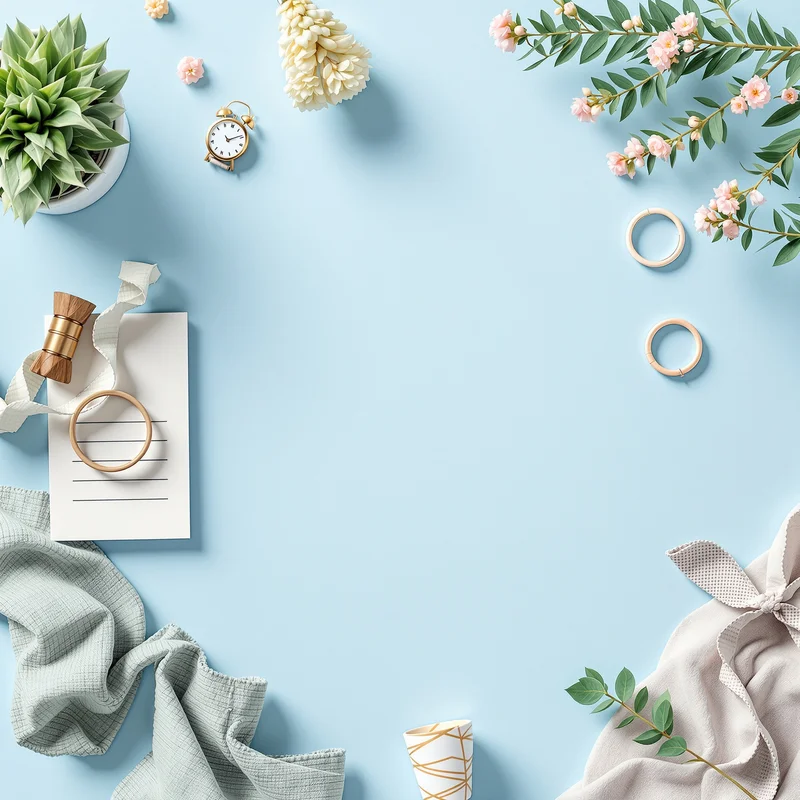 Winter Postcard Paper Light Blue Background
