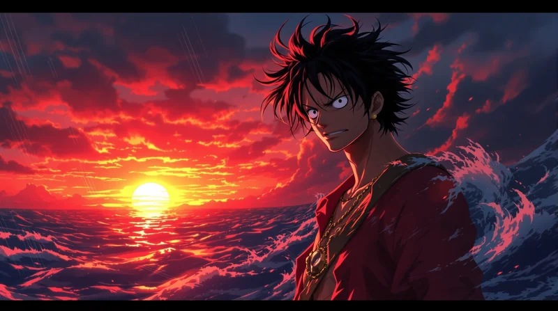 epic pirate captain luffy anime avatar portrait