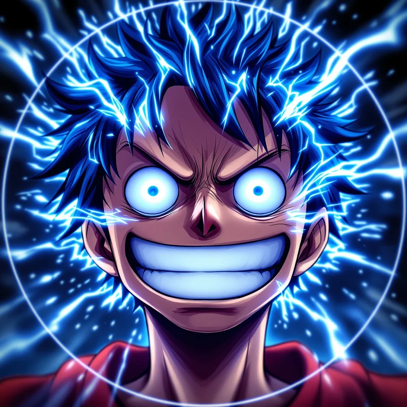 Luffy PFP avatar with distorted gear 5 identity and strong profile clarity