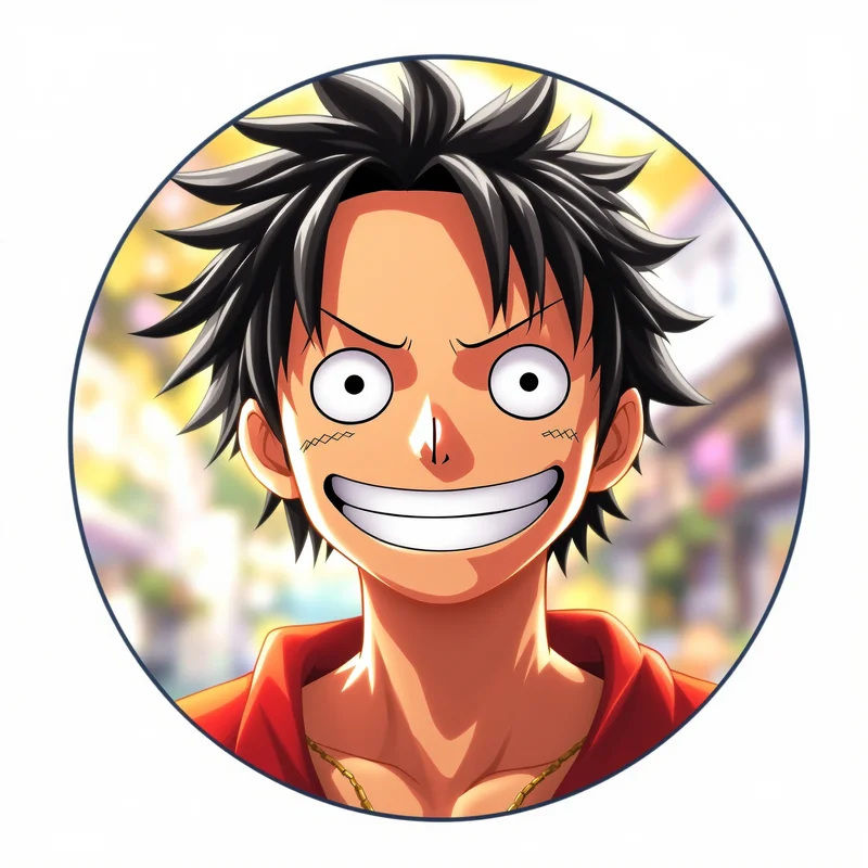 Luffy avatar profile image with cheerful expression and clear recognition