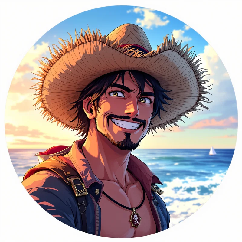 Luffy avatar profile image with cheerful expression and clear recognition