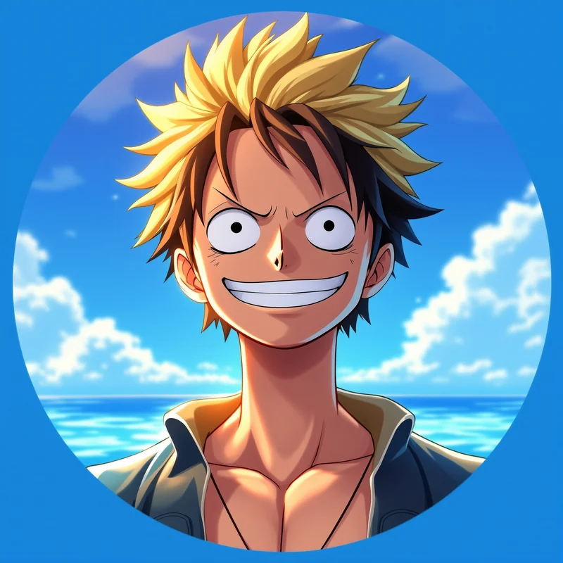 Luffy avatar profile image with cheerful expression and clear recognition