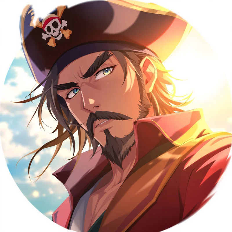 Luffy avatar portrait with energetic anime presence