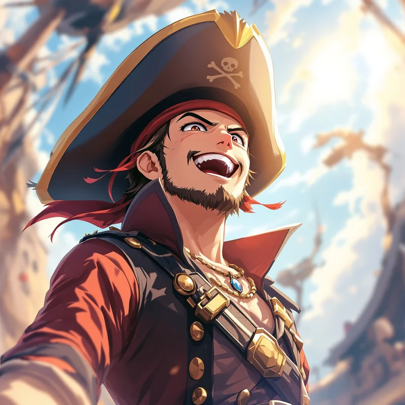 Luffy avatar portrait with energetic anime presence