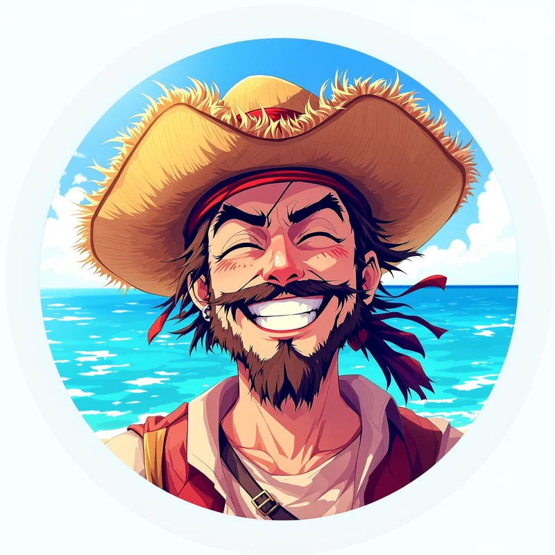 Luffy avatar portrait with energetic anime presence