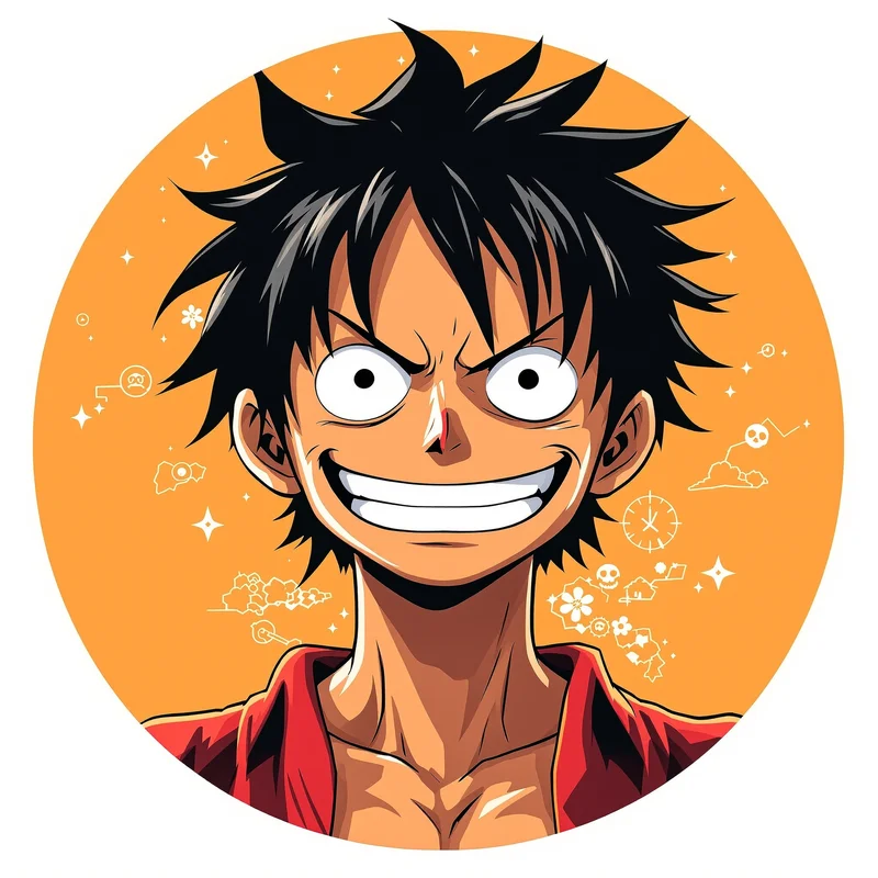 Luffy avatar portrait with energetic anime presence