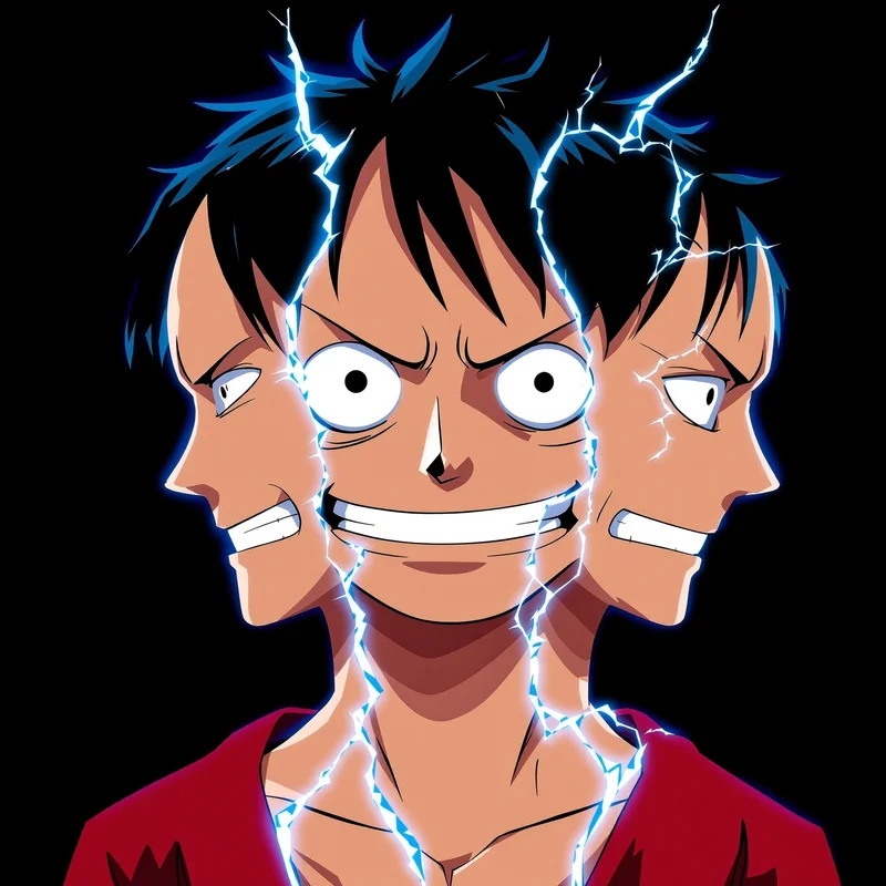Luffy avatar profile image with rubber chaos and high visual recognition
