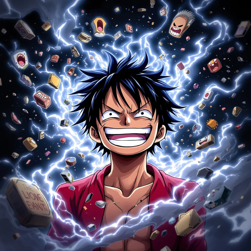 Luffy avatar profile image with rubber chaos and high visual recognition