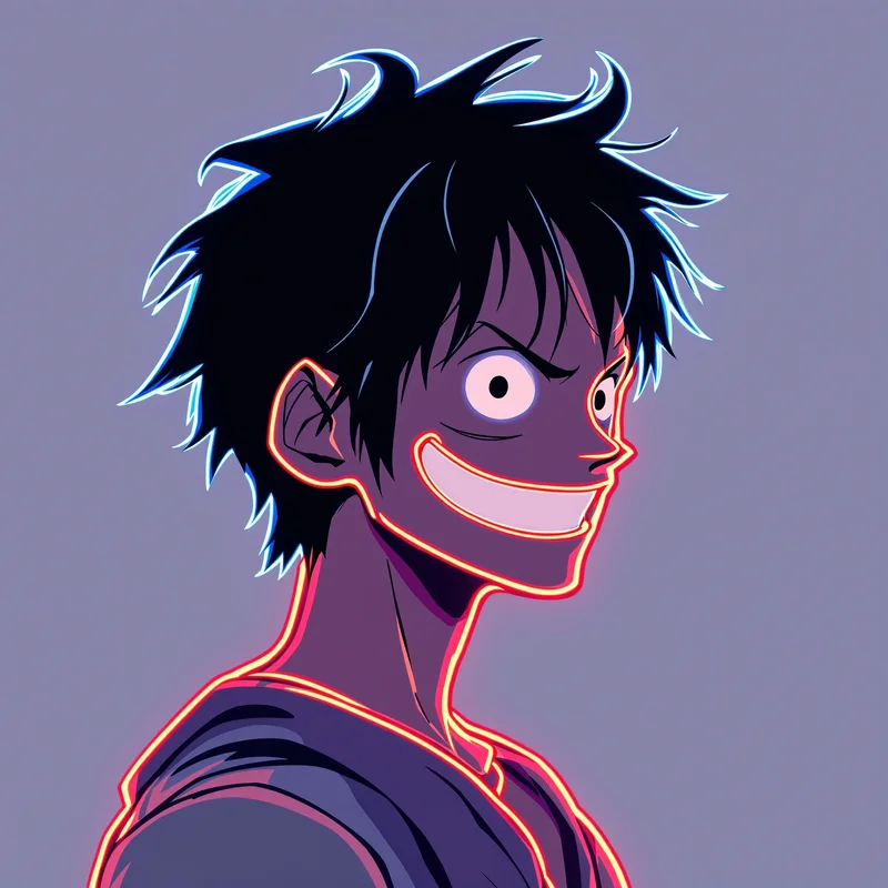 Luffy PFP avatar with distorted gear 5 identity and strong profile clarity