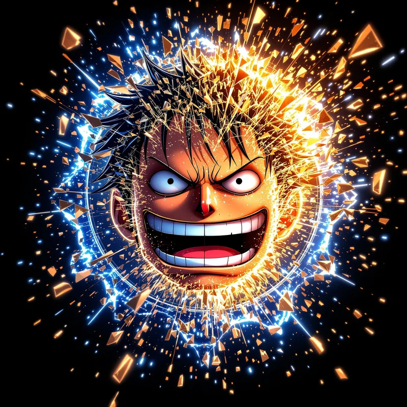 Luffy avatar profile image with rubber chaos and high visual recognition