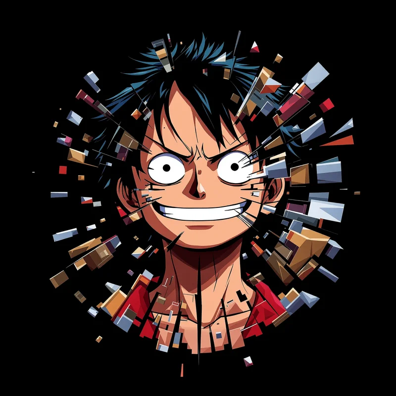 Luffy PFP avatar with uncanny smile distortion and strong face visibility