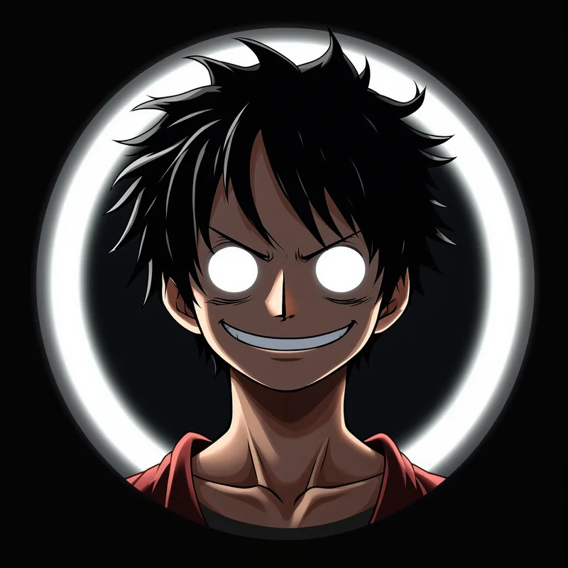 Luffy avatar profile image with surreal face warp and clear recognition