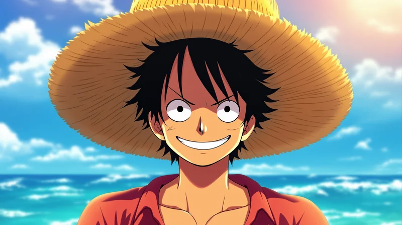 confident luffy straw hat anime pfp portrait variation