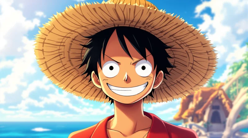 confident luffy straw hat anime pfp portrait