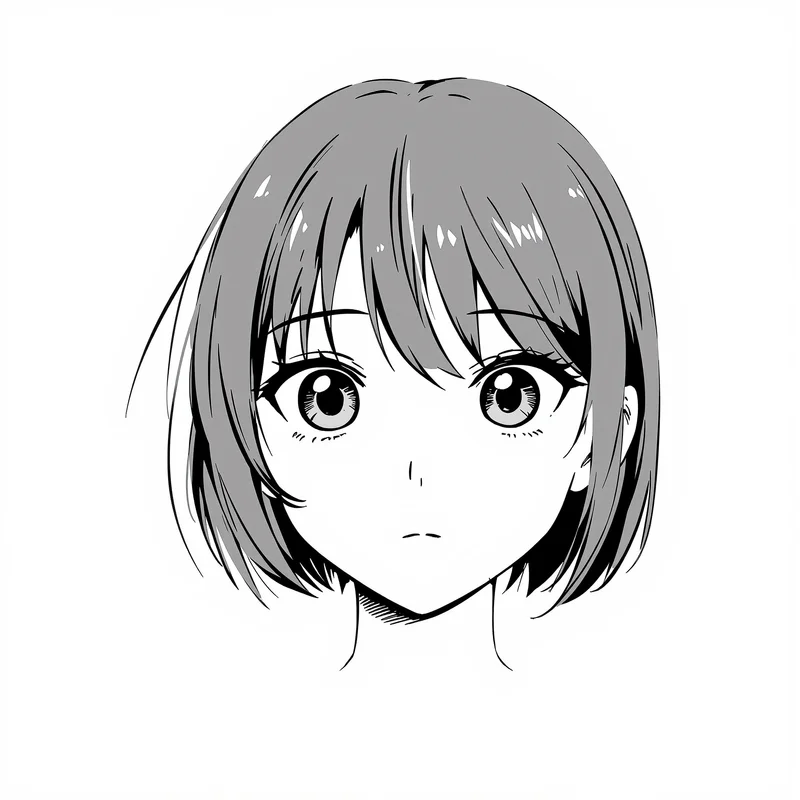 manga style PFP image with soft grayscale tones for online avatar styling