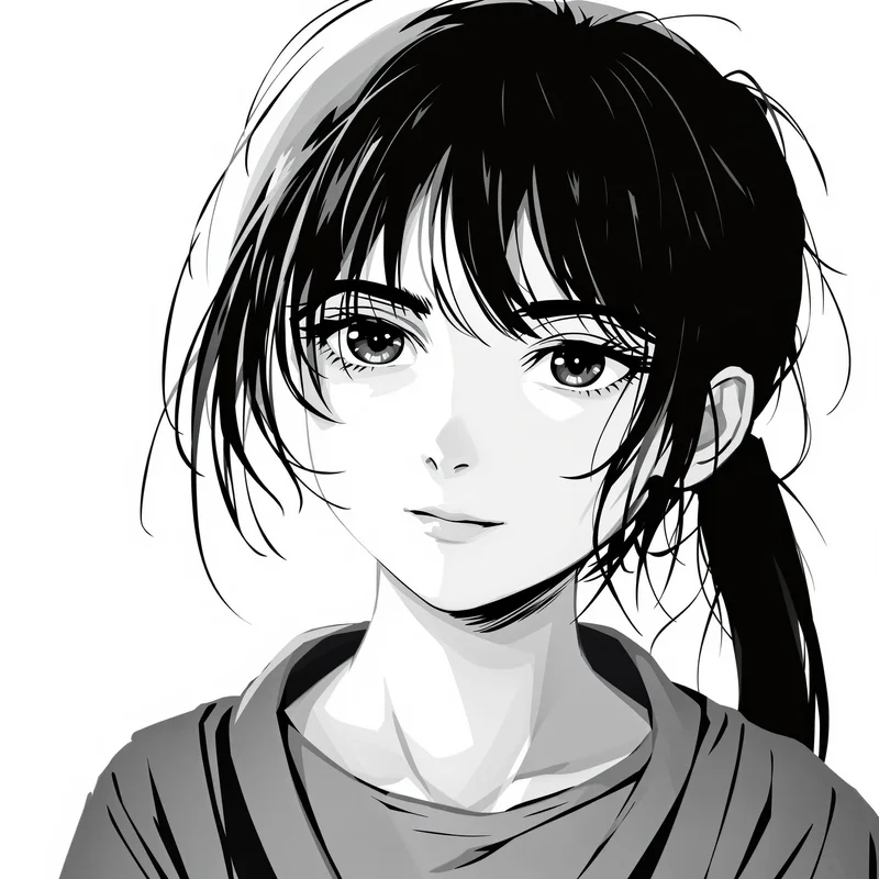 sketch manga profile icon with panel style framing for profile picture use